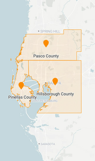 Counties we serve in Tampa Area - American Shower Glass